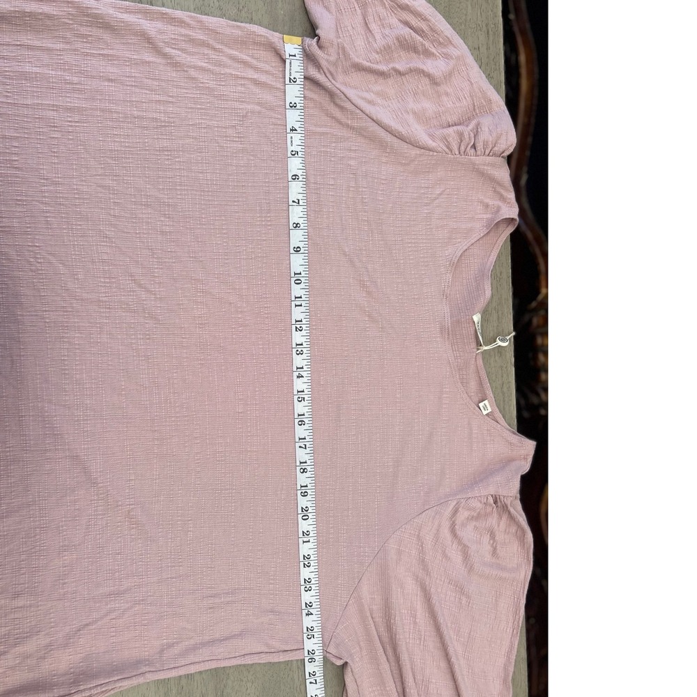 Max Studio London Women 3X Mauve Pink Slub Knit Balloon Sleeve Blouse NWT - Picture 6 of 8